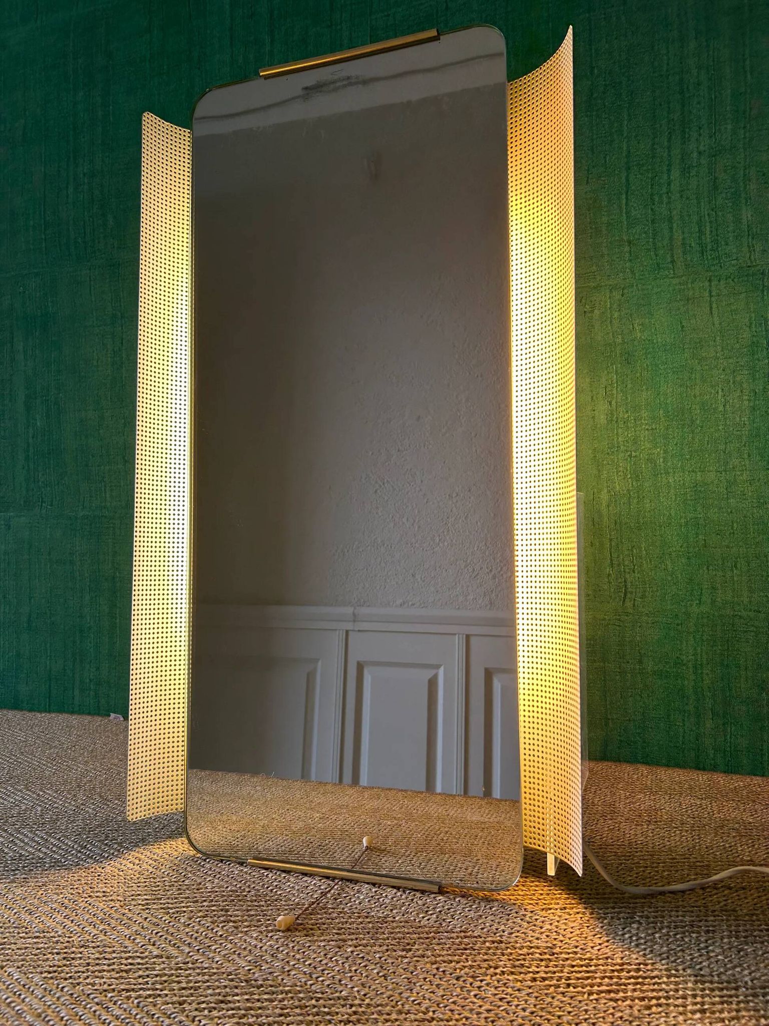 Illuminated wall mirror by Ernest Igl for Hillebrand, mid-century, Germany, 1960s.
