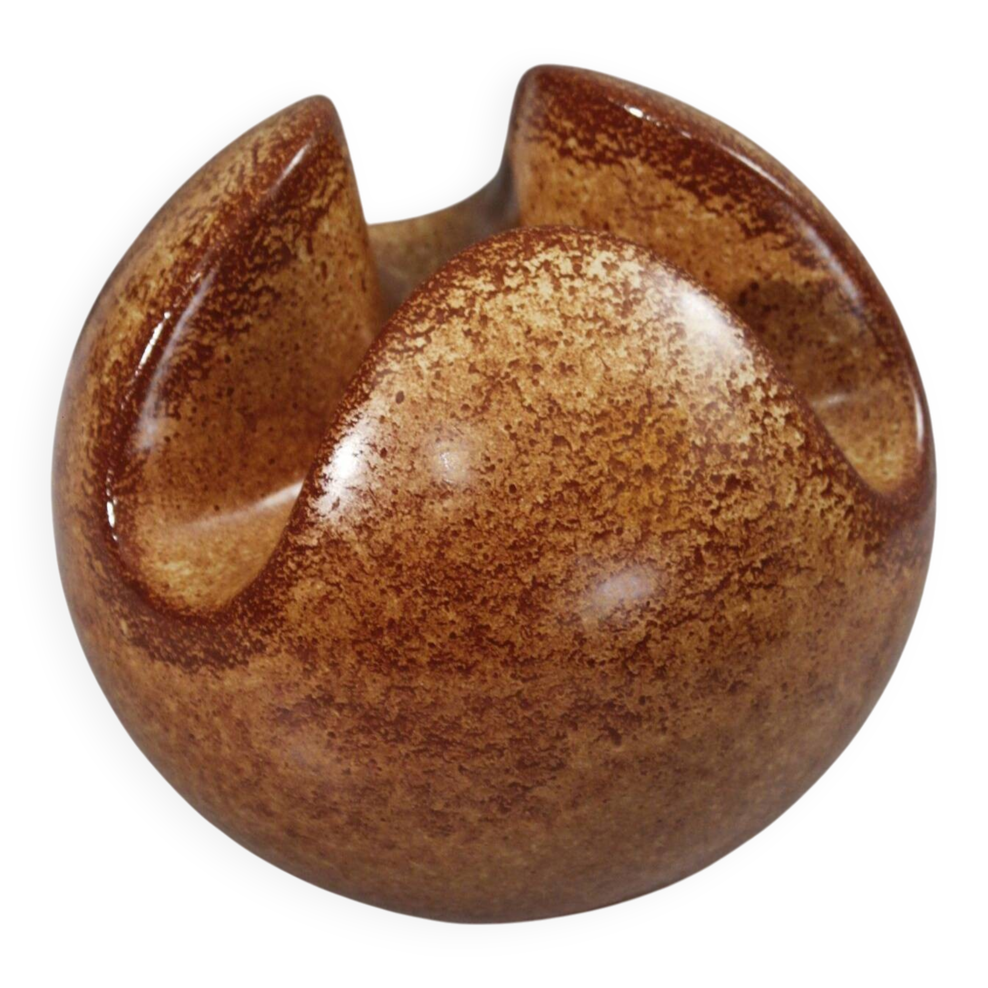 Roberto Rigon & Bertoncello Ceramiche trilobed sphere vase Italy 1970