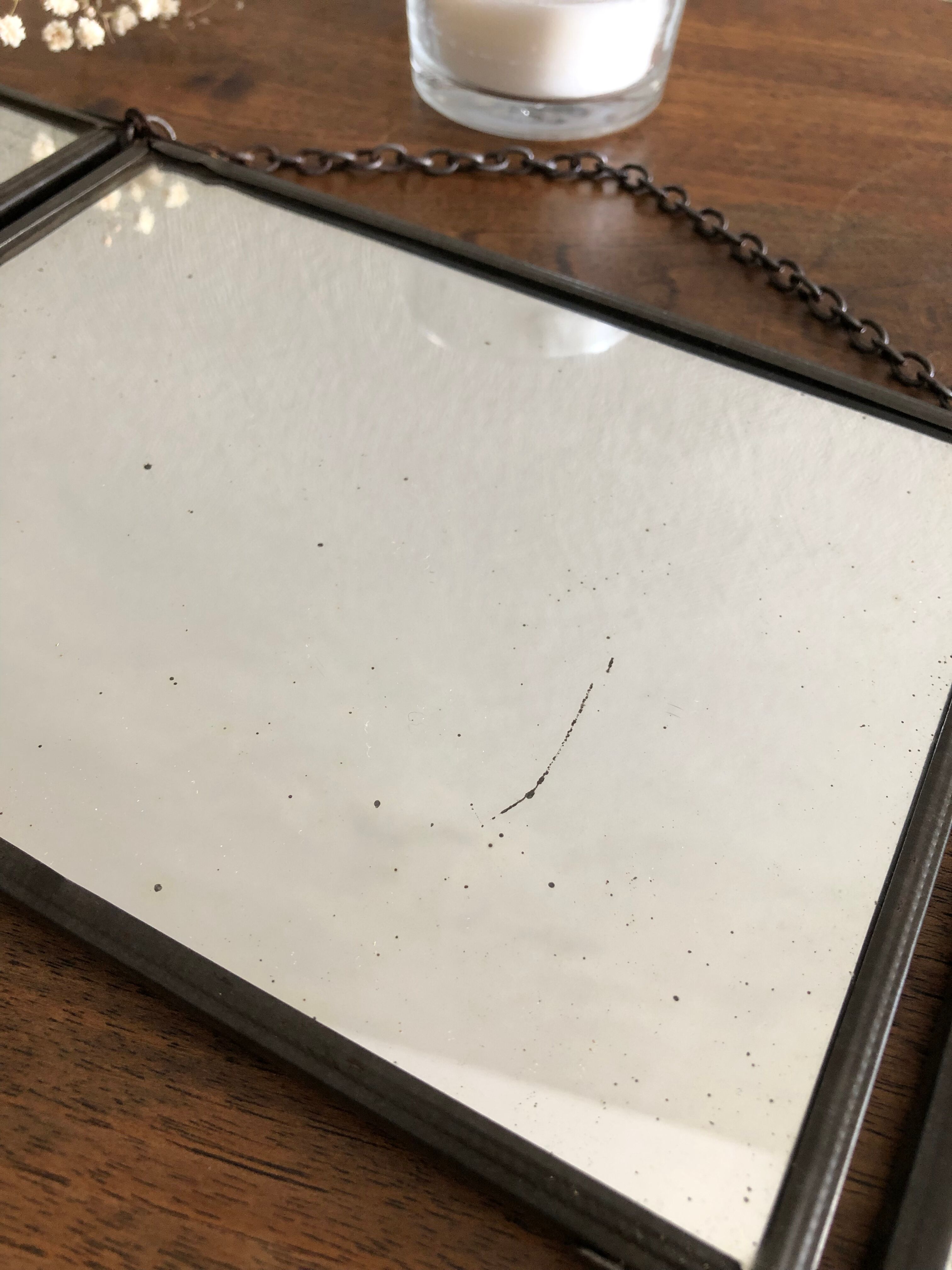 Triptych barber mirror 41.5 x 15 cm