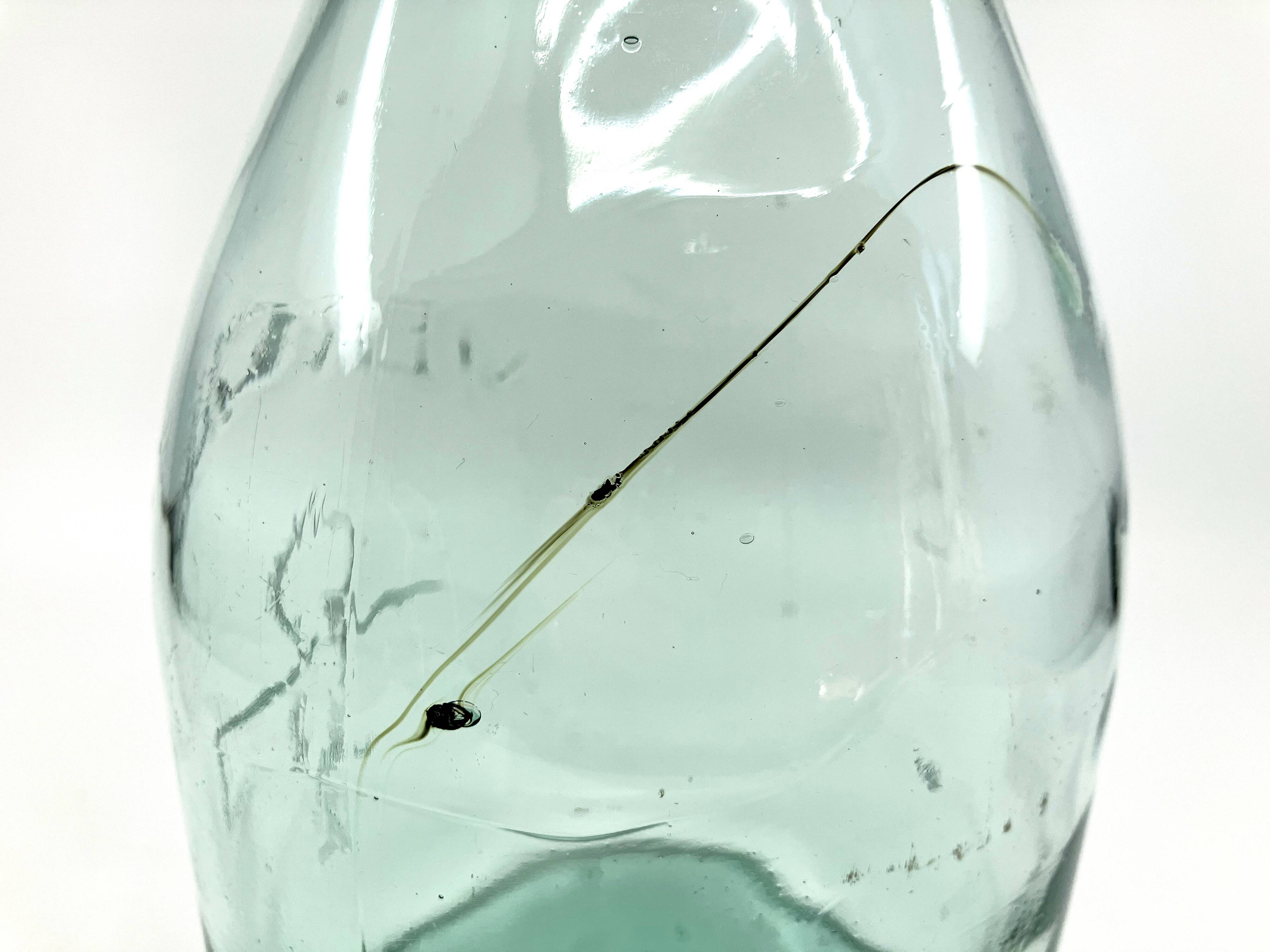 Large "Mercur" glass bottle with ceramic stopper • 2L • 1930