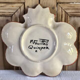 4 assiettes à huîtres  barbotine Paul Fouillen Quimper