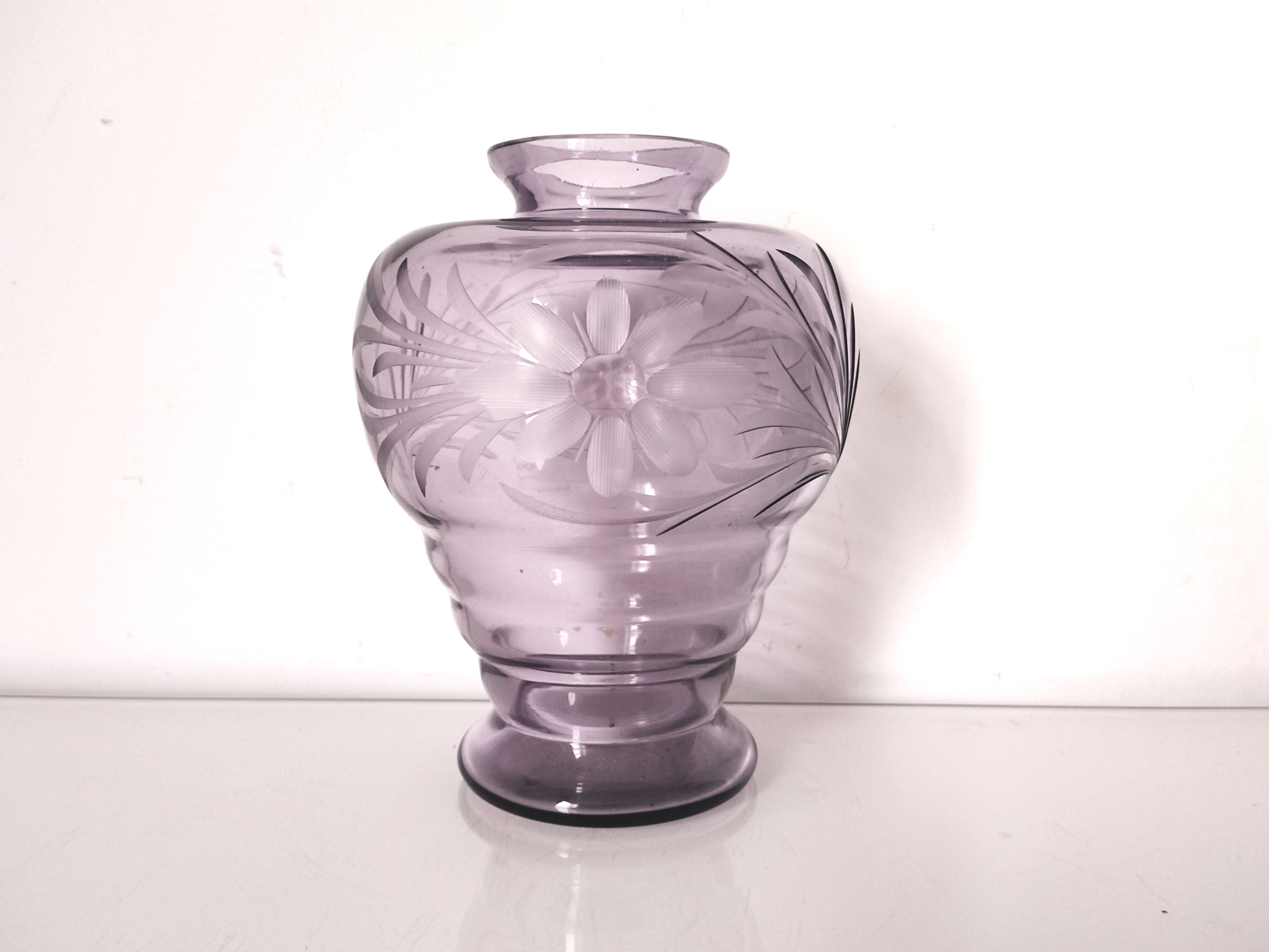 Purple crystal vase