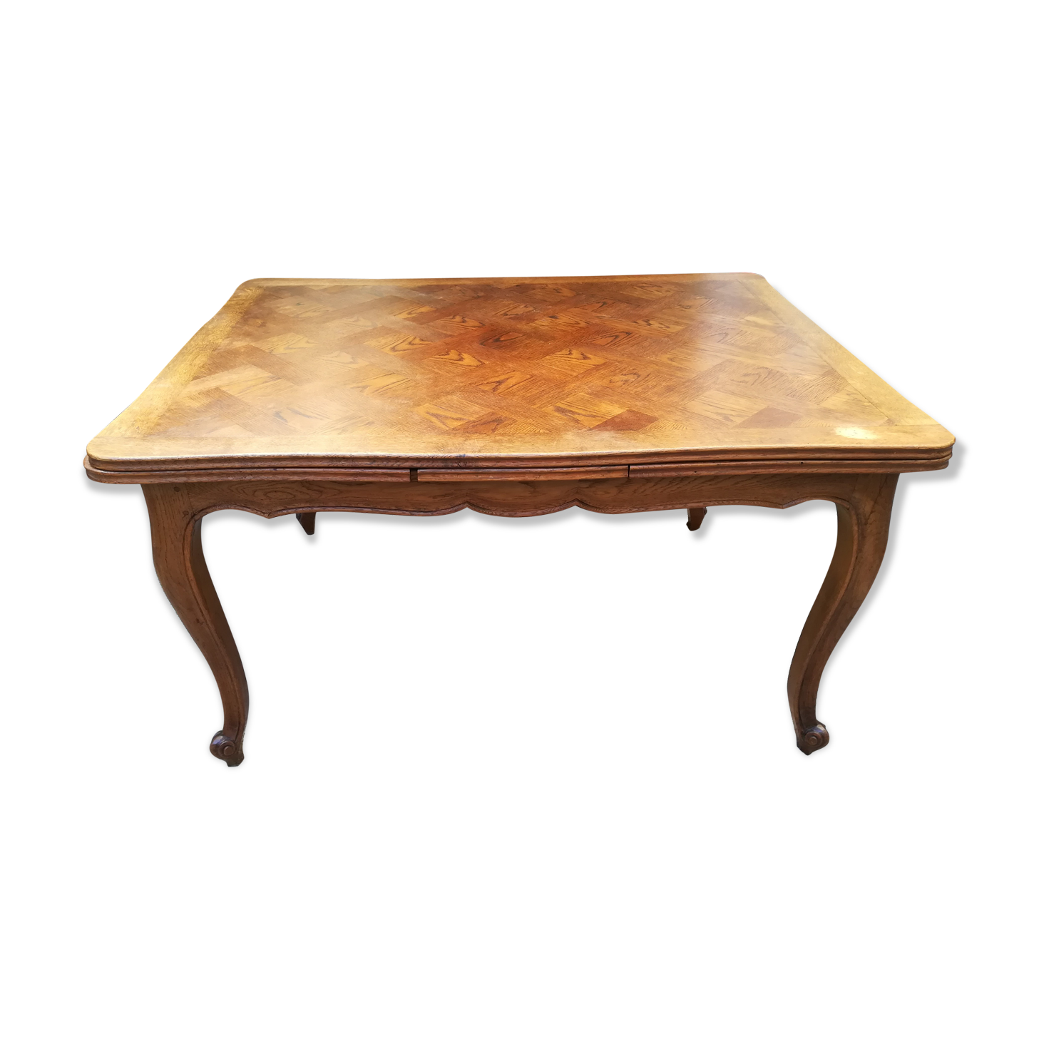 Louis XV-style oak extension table