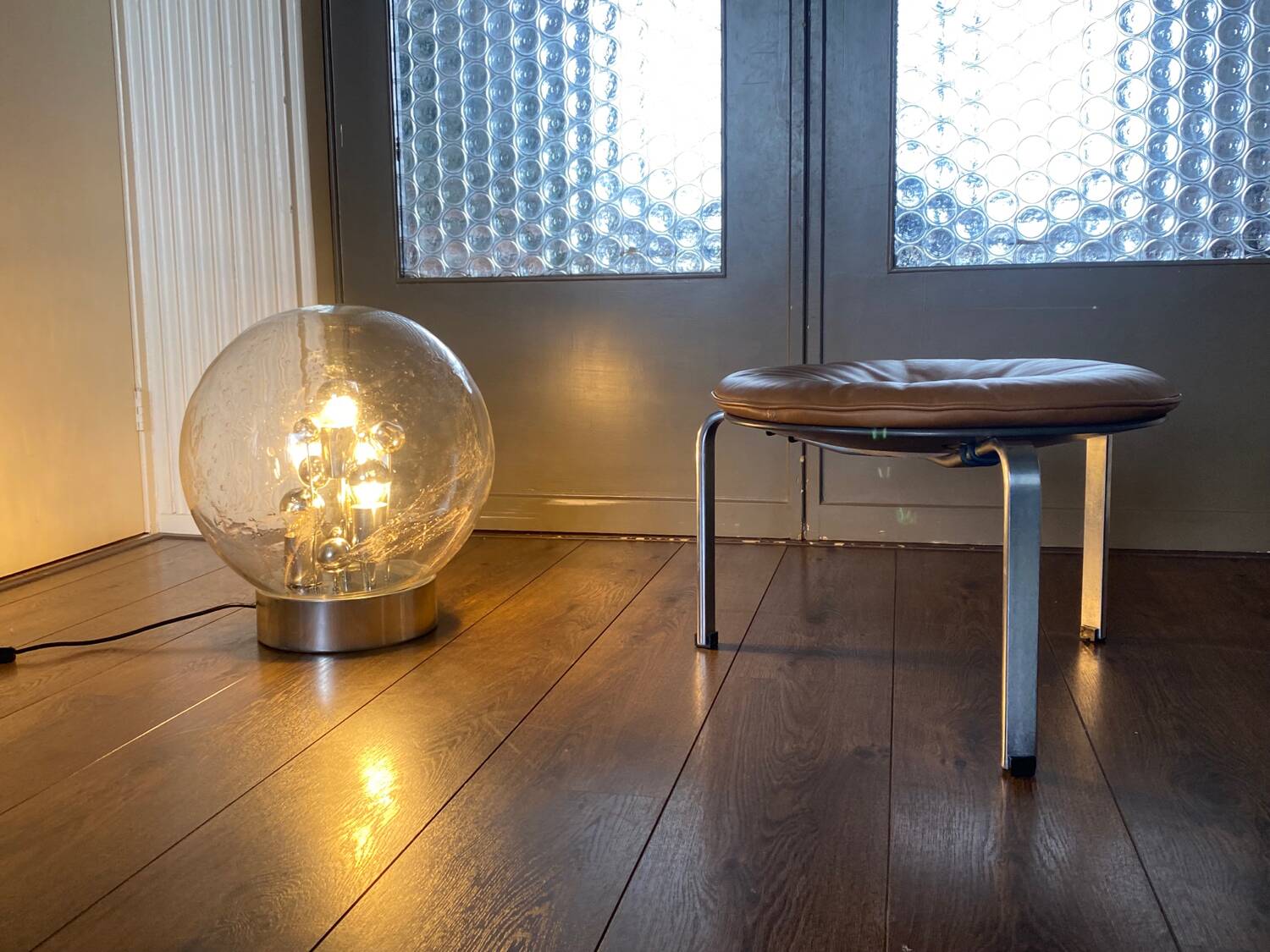 Vintage space age sputnik globe table floor lamp from doria leuchten, 1970s