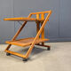 Vintage Italian foldable wooden serving cart, 1980s