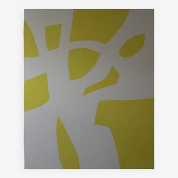 Ivory on yellow abstrait 100x73 cm