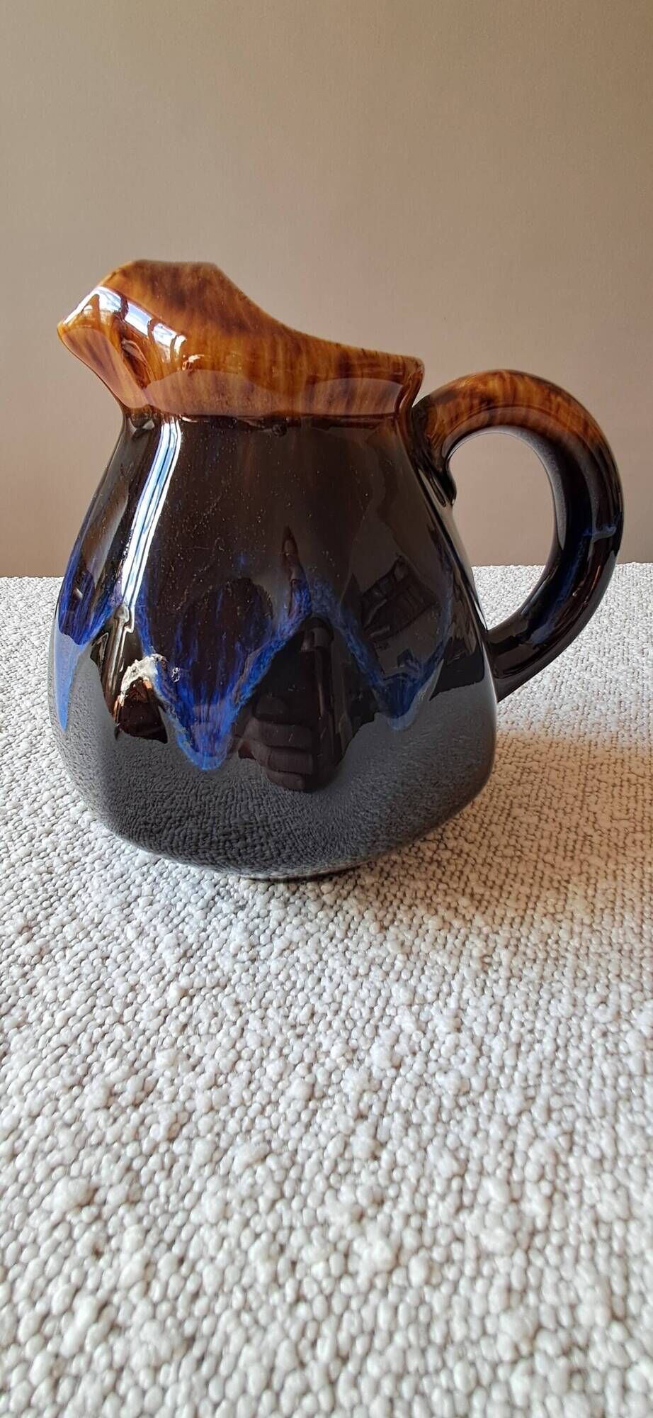 Vintage flamed ceramic jug alpho