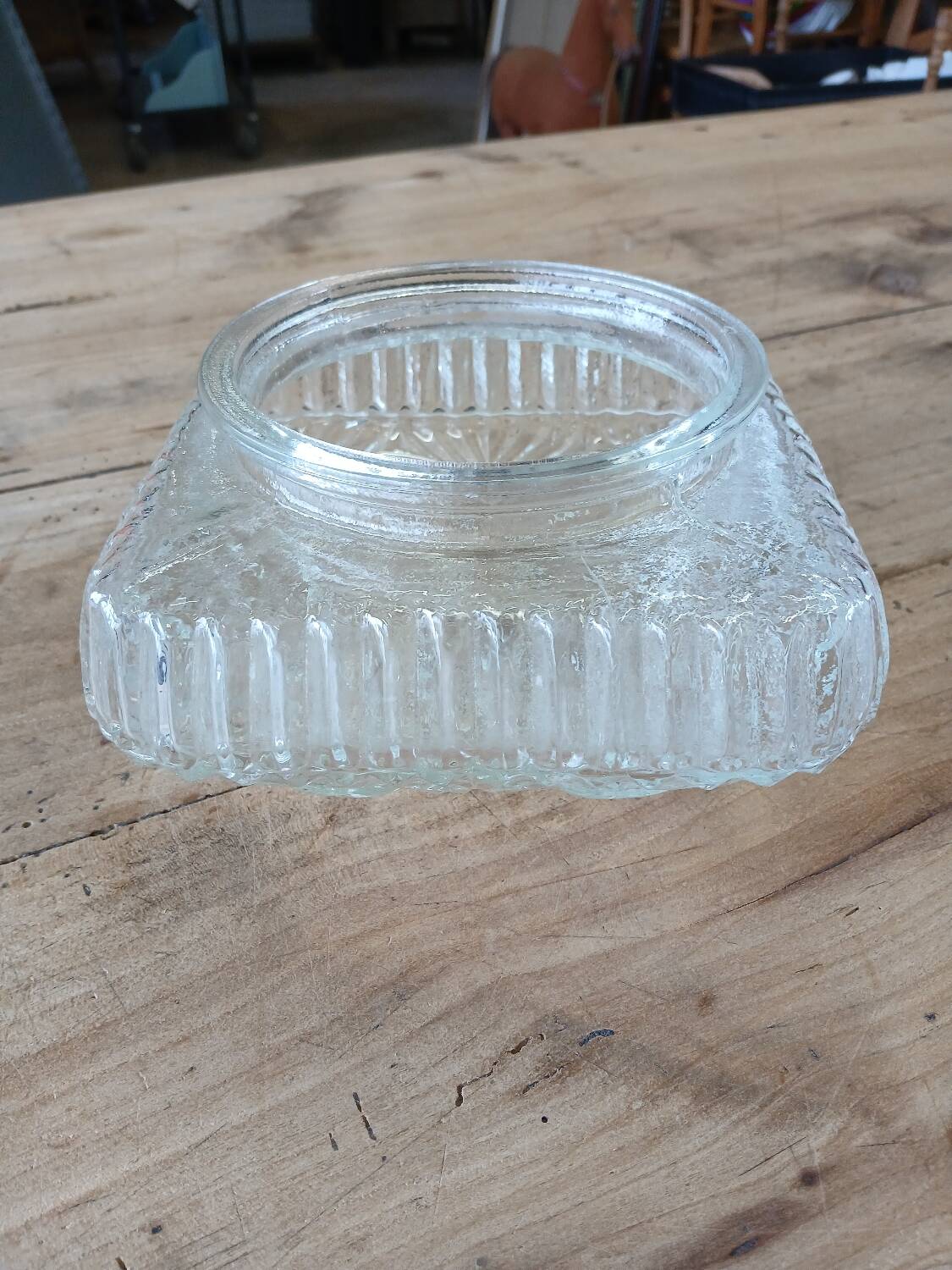 Antique ceiling light in molded glass