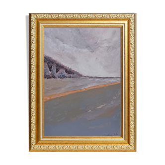 Acrylic painting landscape of Honfleur
