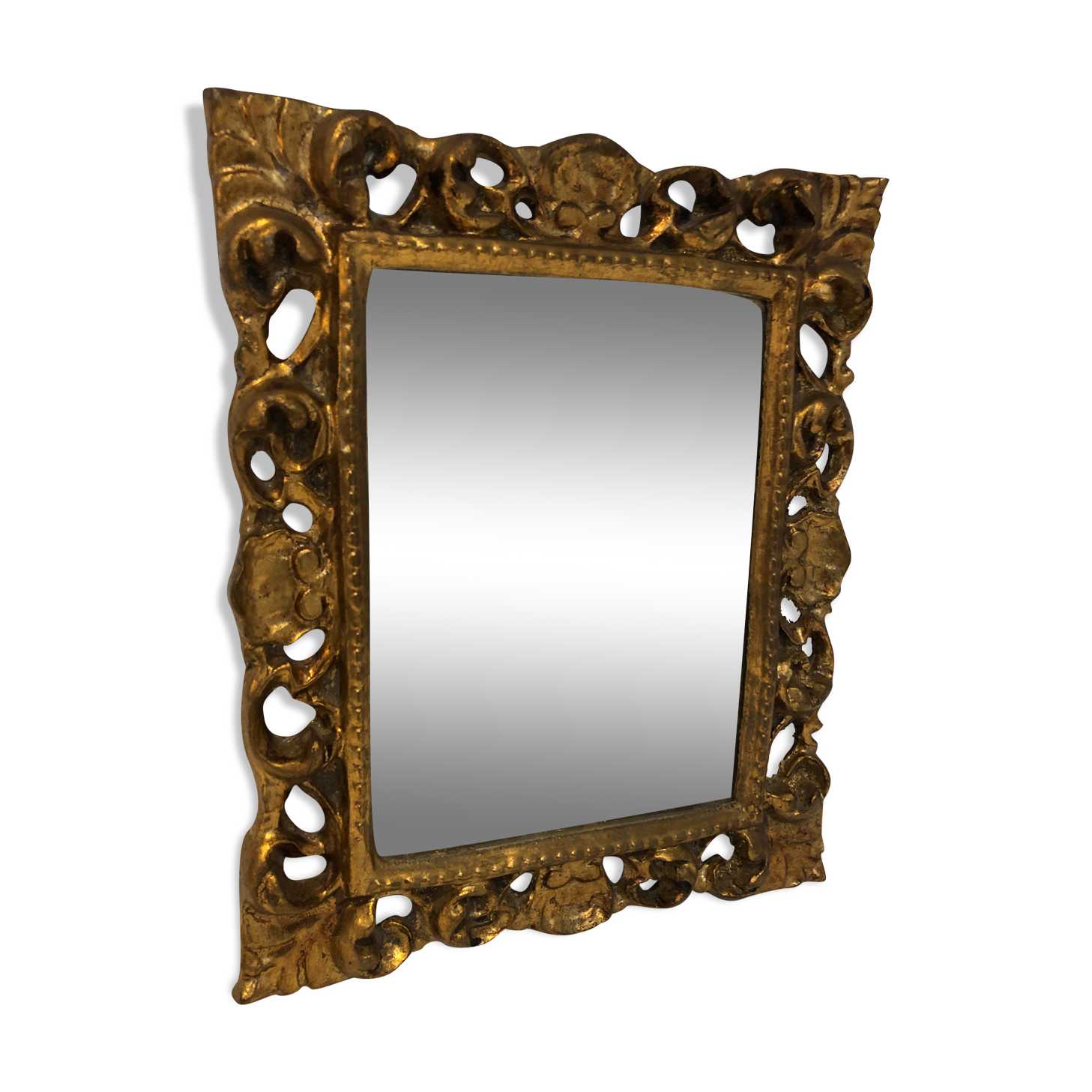 Golden rockery mirror, 1970 - 33x28cm