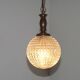 French Vintage Molded Glass & Brass Pendant Light 1970s Globe Hanging Lamp