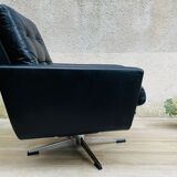 Vintage armchair in upholstered leather germany 70s