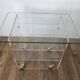 Desserte design David Lange – plexiglas & verre – années 70
