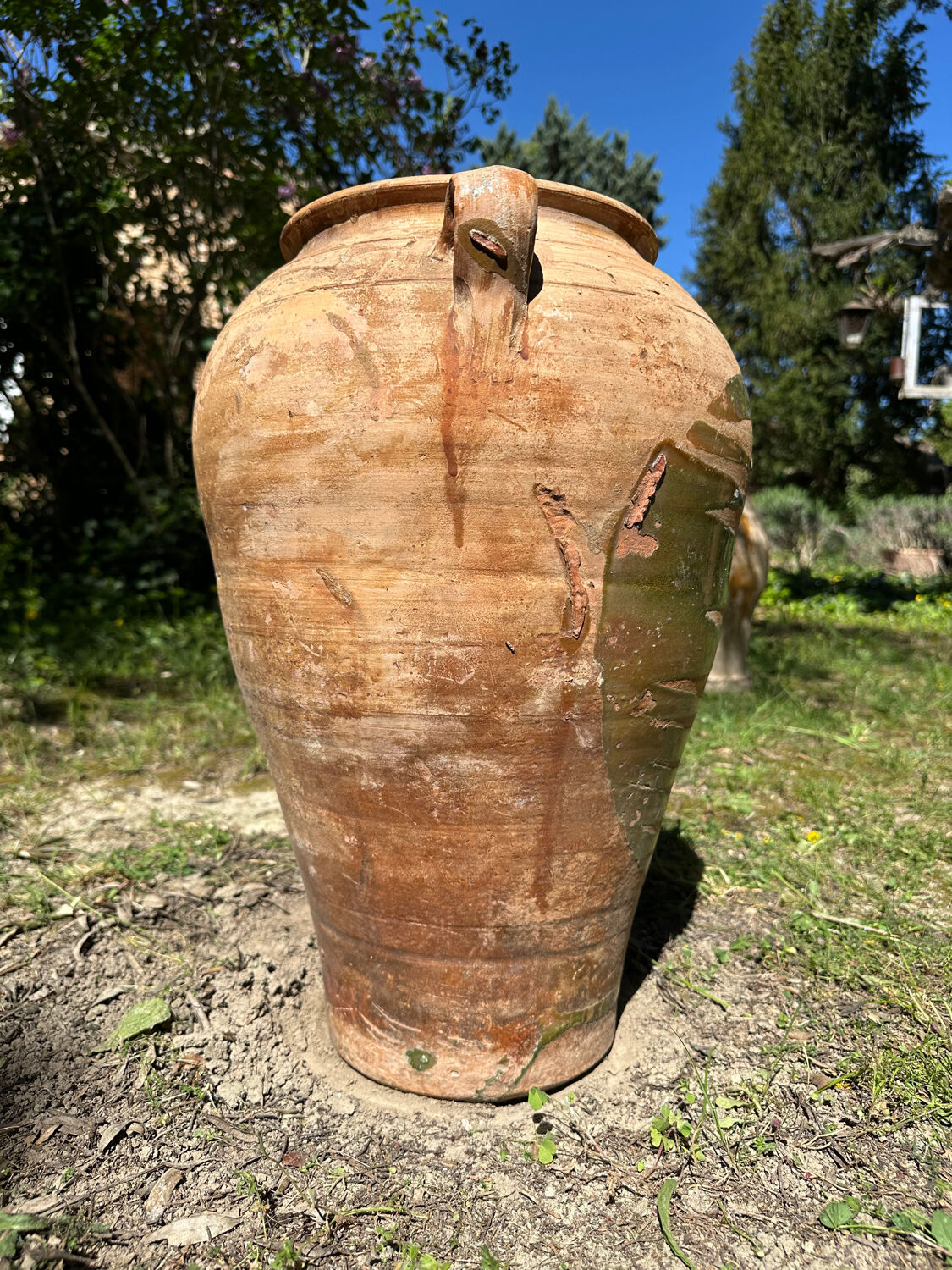 Ancient terracotta pottery jar from the 19th century