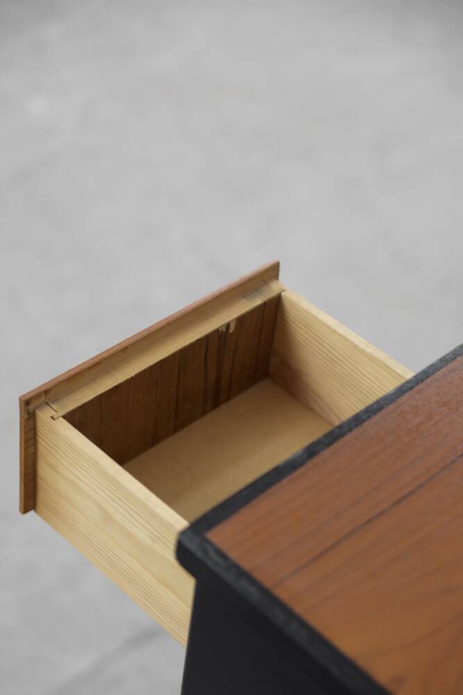 Vintage Swedish teak desk, mid-century modern, 1960s.