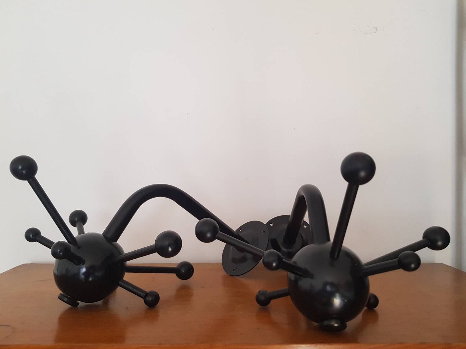 Set of 2 black Sputnik coat racks