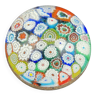 Sulfure, presse-papier en cristal de Murano, décor millefiori formes circulaires colorées, Italie