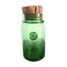 Green glass jar, cork stopper