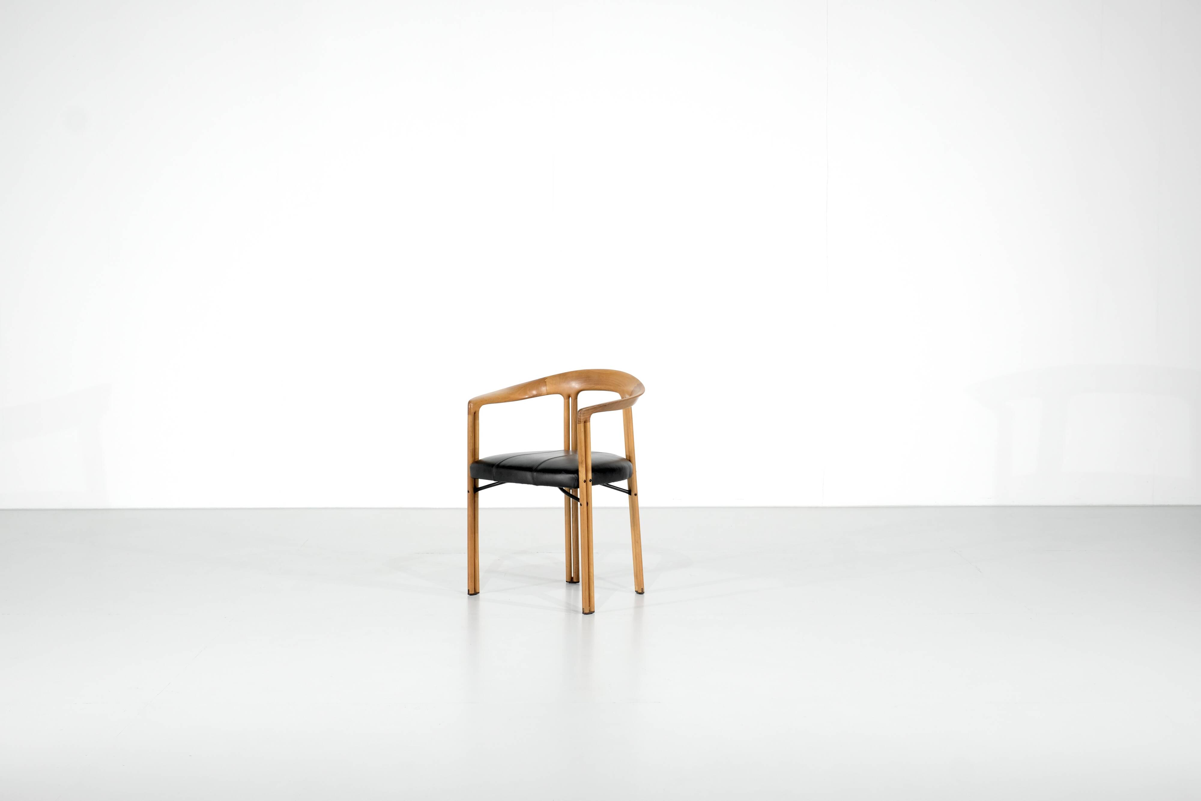 “Ulna” wooden armchair by Franco Poli for Bernini, Italy 1986.