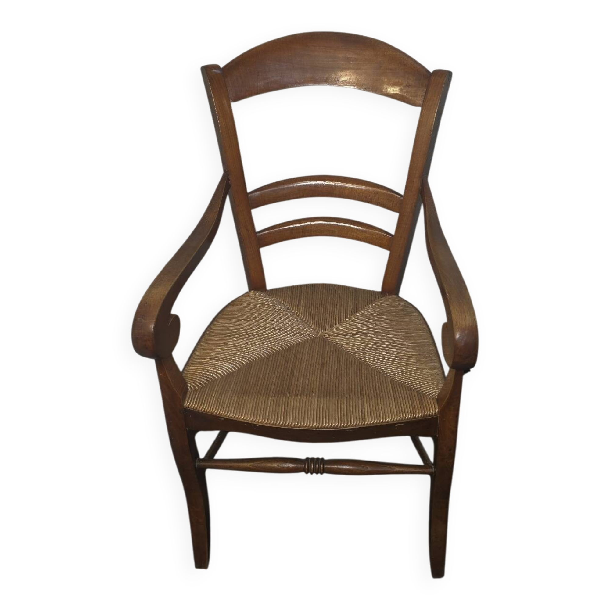 Beechwood office chair with straw seat