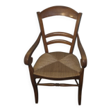 Beechwood office chair with straw seat