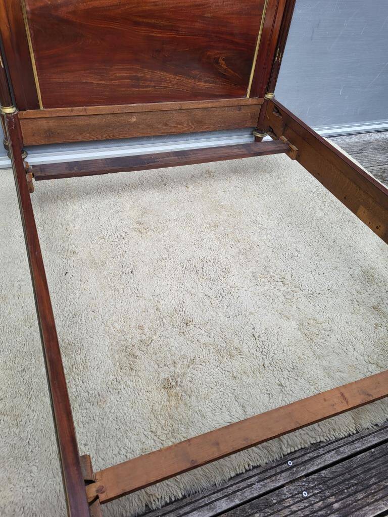 Napoleon bed in mahogany and gilded brass, Empire style