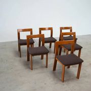Set of six sculptural Italian dining chairs by Mobil Girgi