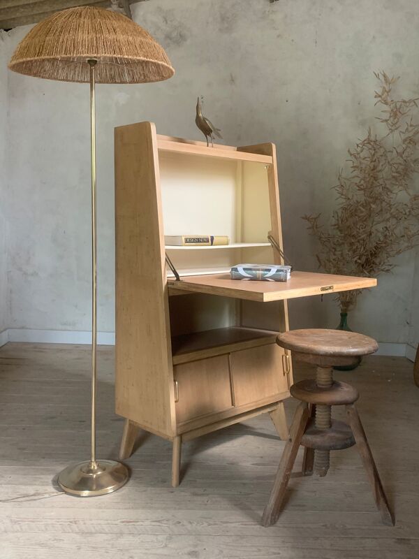 Bureau secrétaire bibliothèque vintage pyramidale