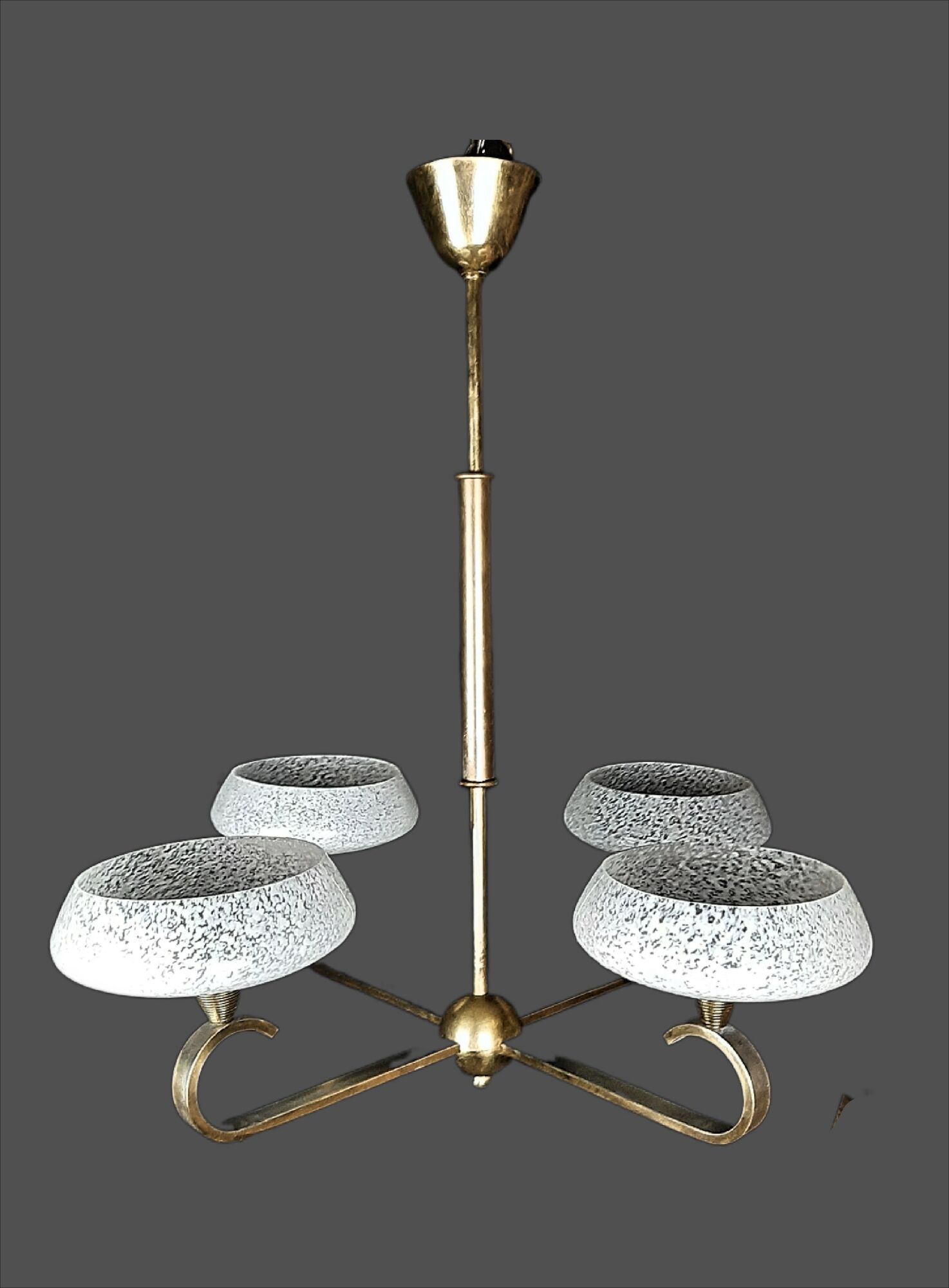 Chandelier art deco vintage french drawing 1940s
