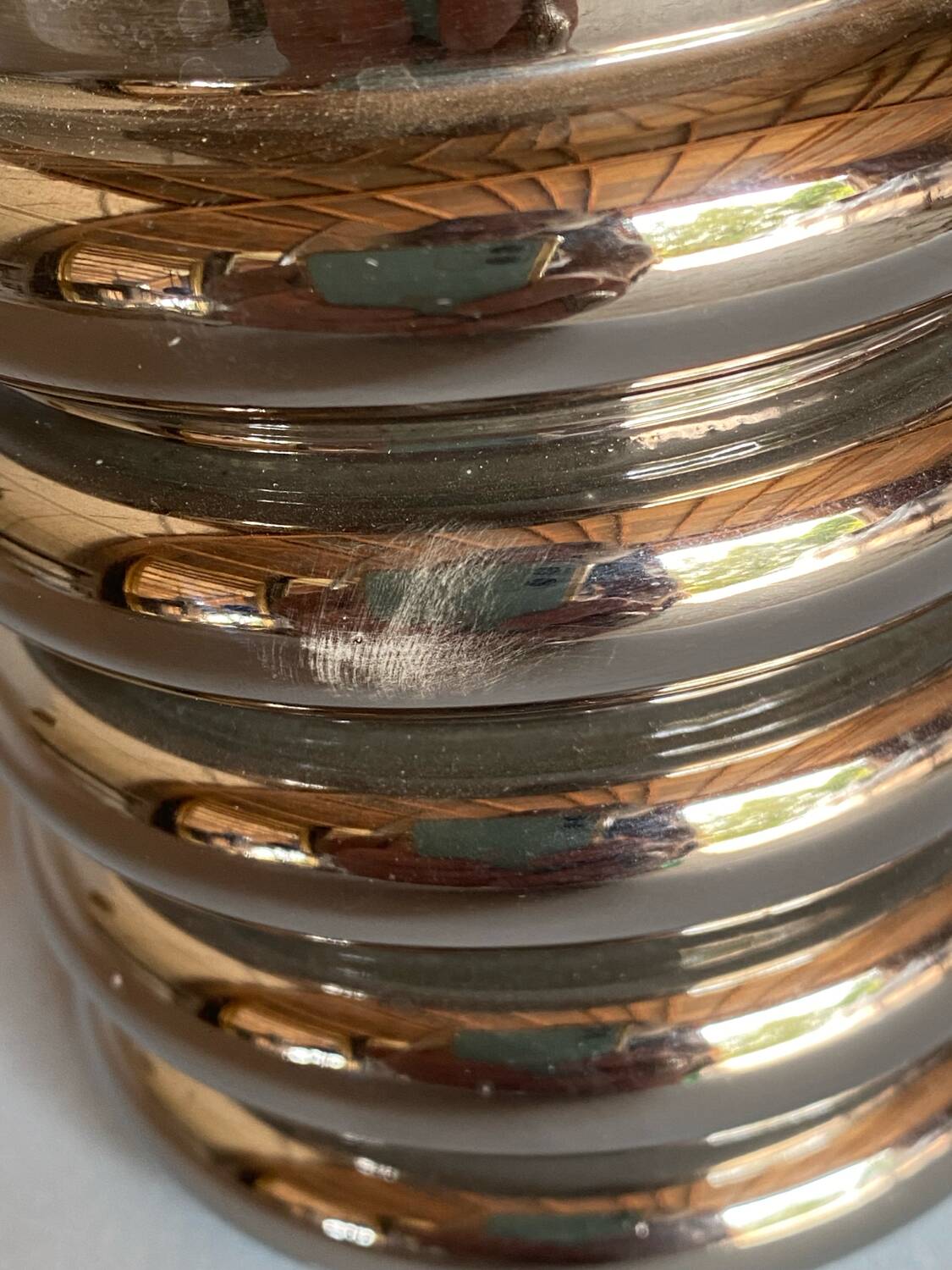 Bibendum chrome ceramic lamp 1970