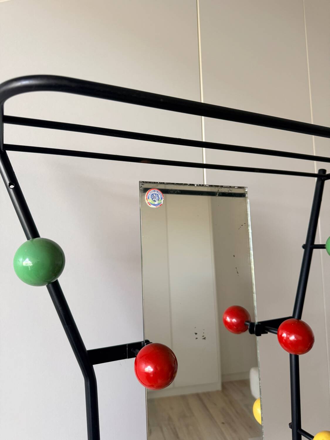Coat rack, vintage cloakroom with mirror
