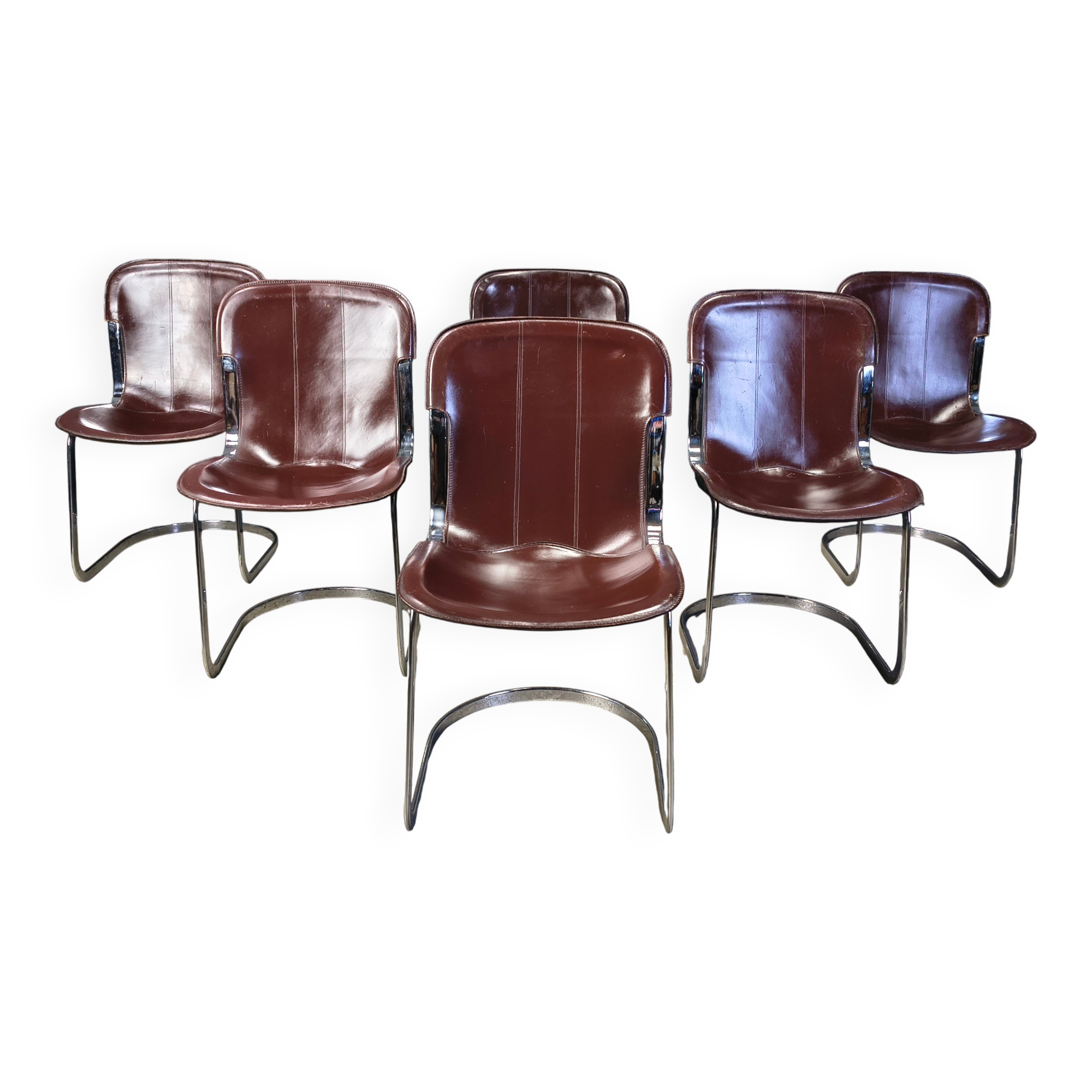 Vintage dining chairs by Cidue, set of 6, 1970s.