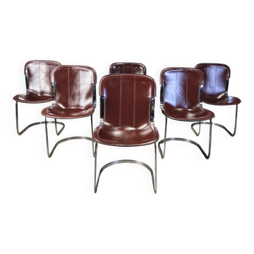 Vintage dining chairs by Cidue, set of 6, 1970s.