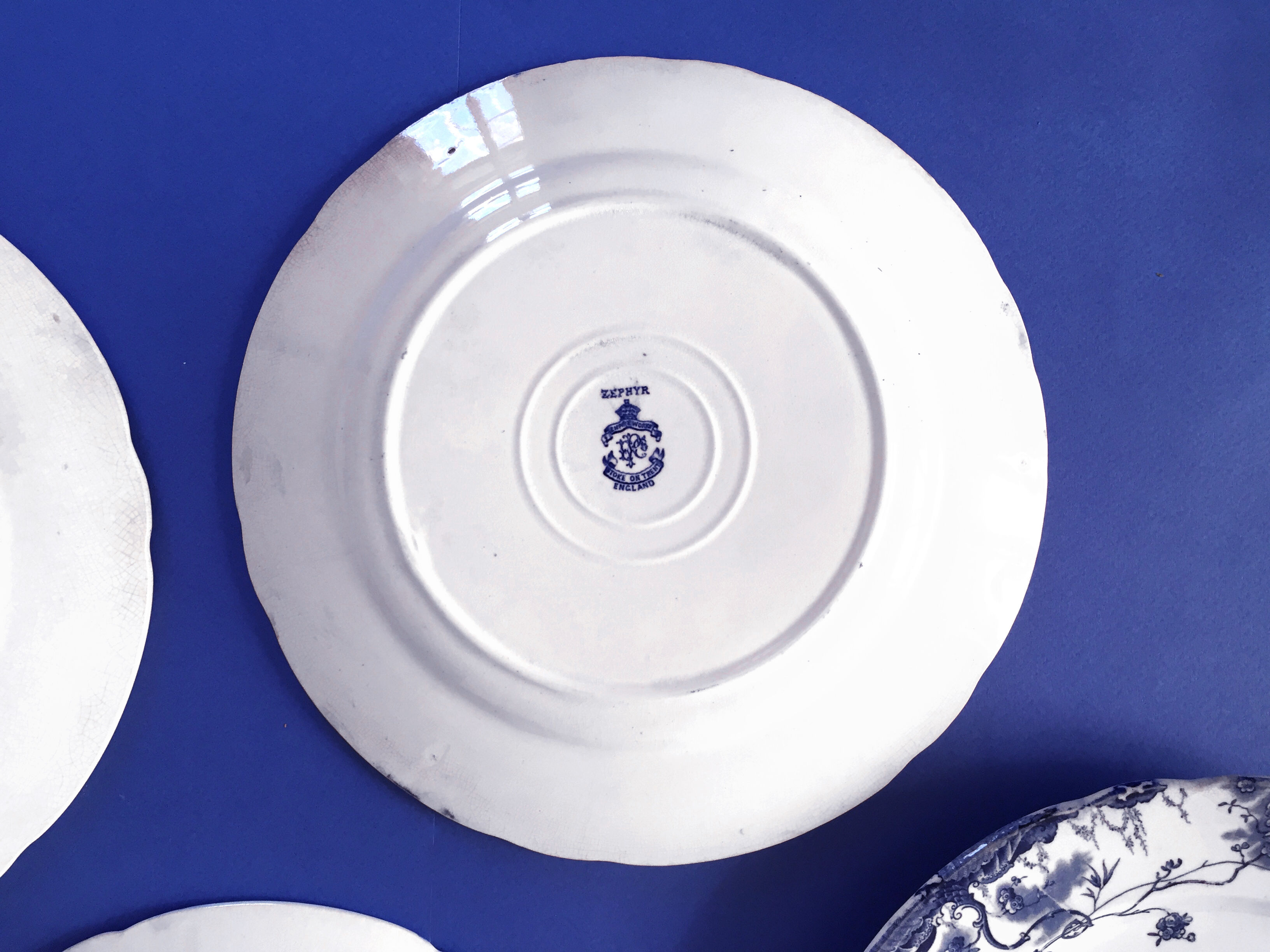 Set of 4 plates Empire Works Stoke on Trent series "Zephyr"