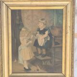 Table "little girls with cats"