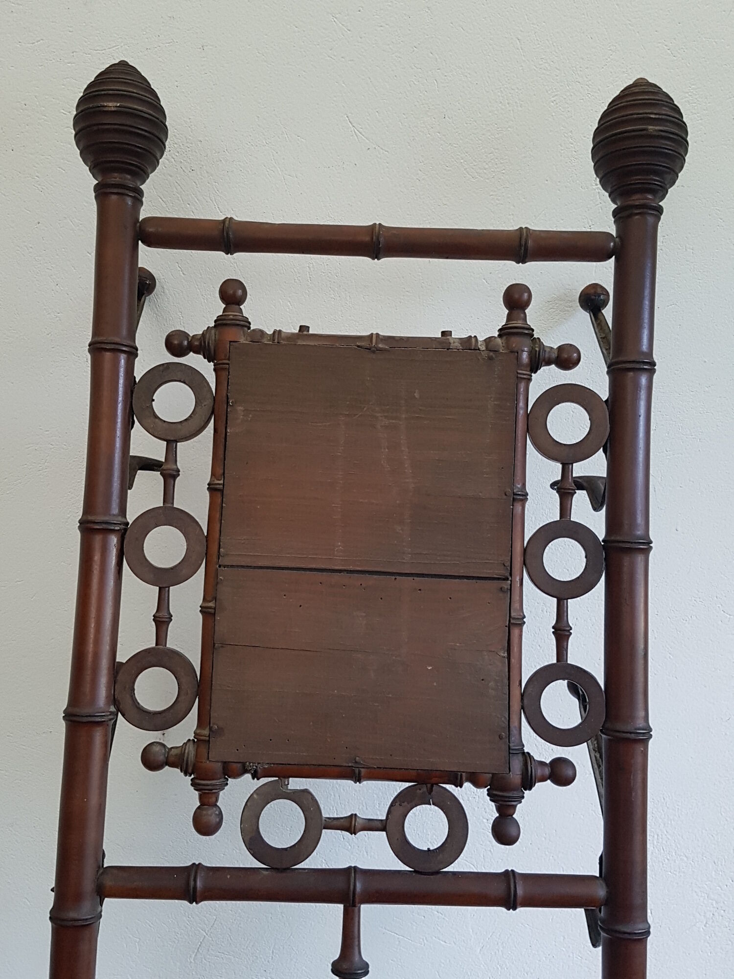 Bamboo-carved wooden coat/dressing room door. Period around 1900-1920