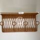 Vintage rattan coat rack wall shelf