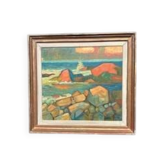 Large Original Swedish Oil on Panel – “Landscape” by Waldemar Berg – Signed – Vintage & Framed