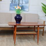 Vintage teak coffee table with double caned top 1960 Denmark