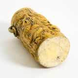 Large handmade glazed ceramic floor vase, handled vase with maritime motifs