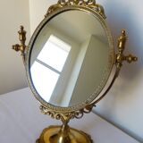 Brass table psyche mirror  17x21xcm