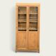 Parisian glass cabinet in solid raw oak, 1950