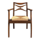 Fauteuil ancien en bois et assise paillée