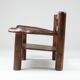Pair of rustic wooden Wabi Sabi lounge chairs - 1950s
