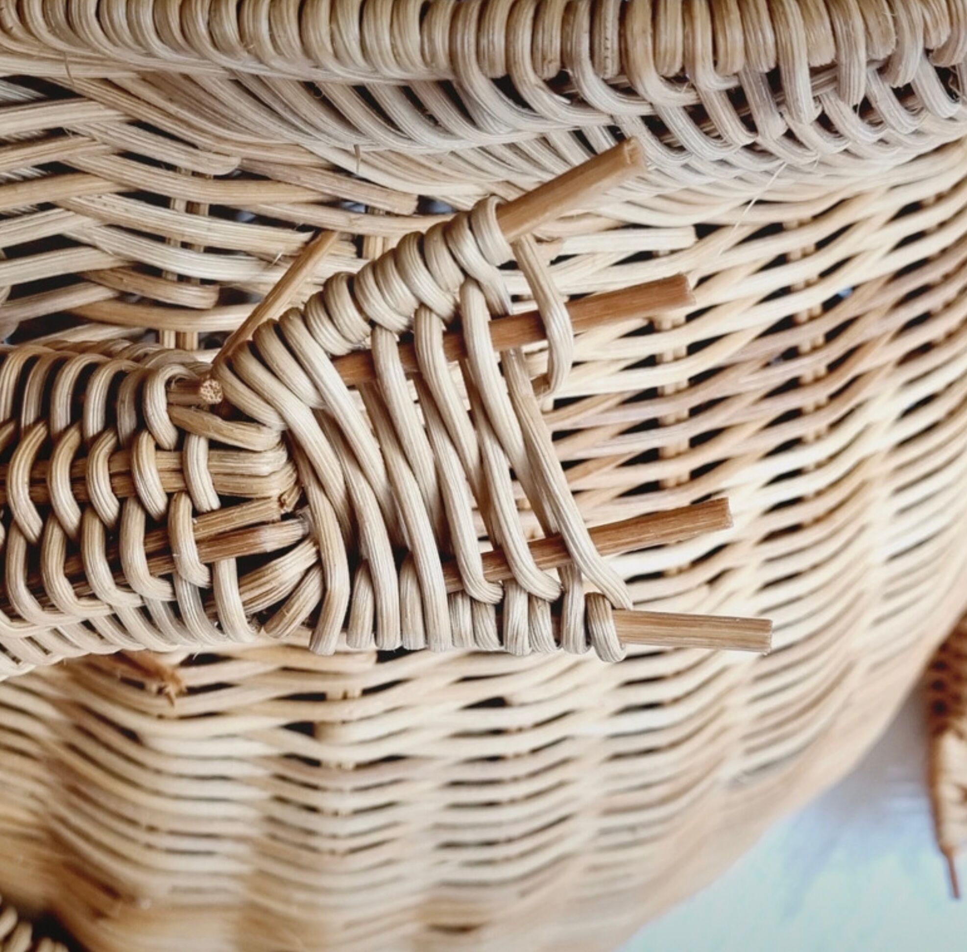 Wicker frog magazine holder Olivier Cajan
