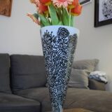 Vase en verre poli signé Pauline Godefroid