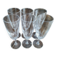 Set of 6 vintage champagne flutes in chiseled crystal
