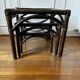 Bamboo and smoked glass nesting coffee tables