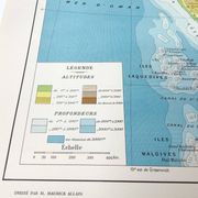 Vintage map of India 43x43cm from 1950.