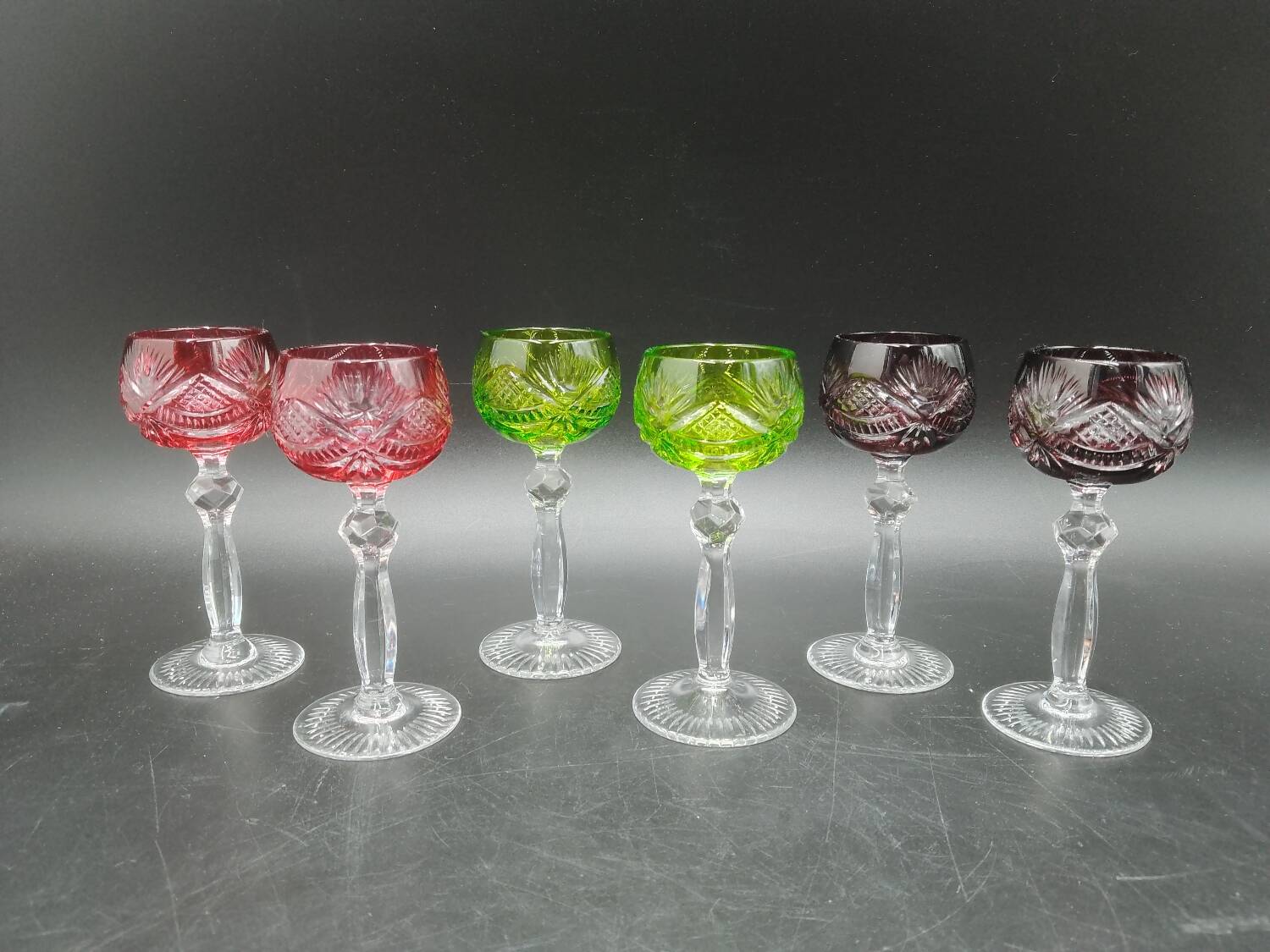 6 Nachtmann Weinrömer Crystal Liqueur Glasses